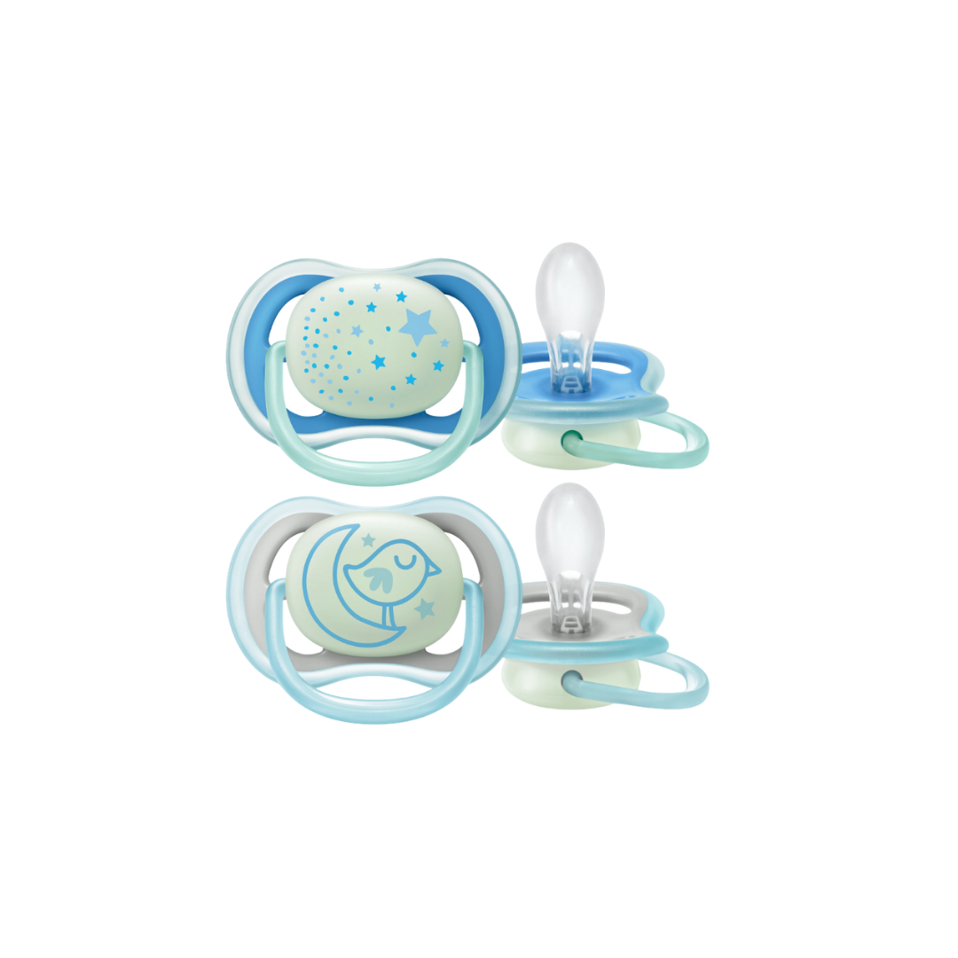 avent® chupetes ultra air noche azul-verde