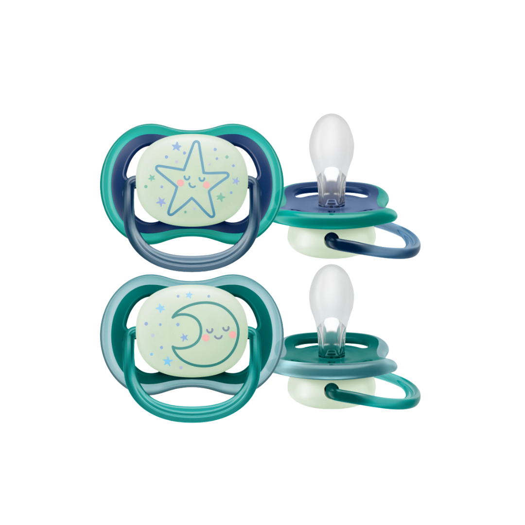 avent® chupetes ultra air estrella y luna azul-verde