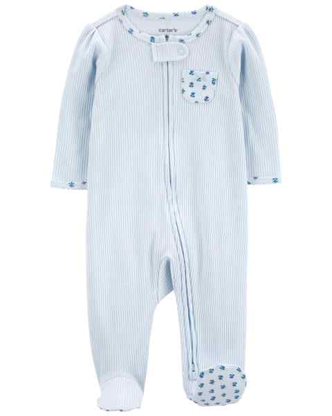 Baby Girl Sleep & Play Blue With Pocket Art