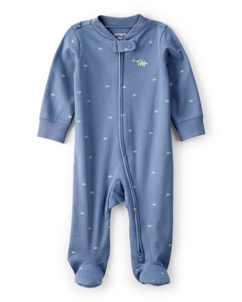 Carter's Baby Boy Zip-Up Sleep and Play Dinosaur Blue - ColorPlay
