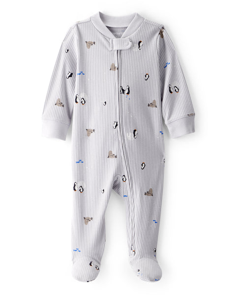 Carter's Baby Zip-Up Sleep and Play Penguin Grey