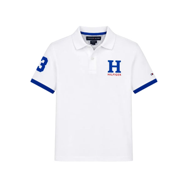 Tommy Hilfiger Kids' H Polo Limited Edition – White with Blue & Red Details