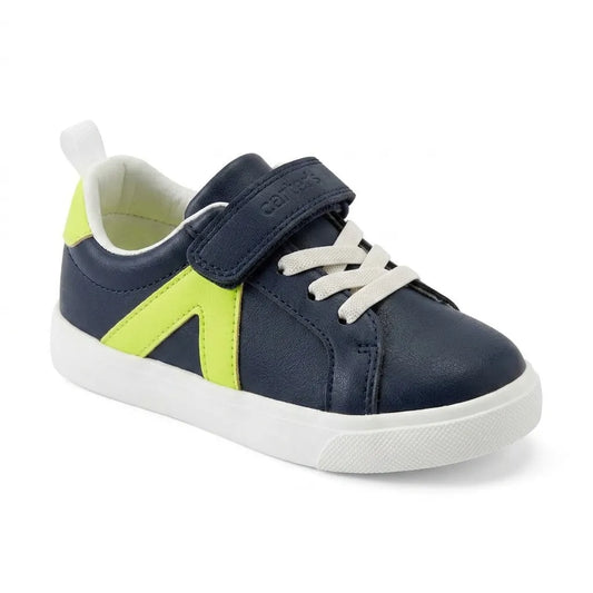 Boys' Navy and Neon Green Velcro Sneaker - ColorPlay