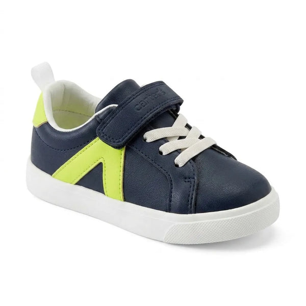 Boys' Navy and Neon Green Velcro Sneaker