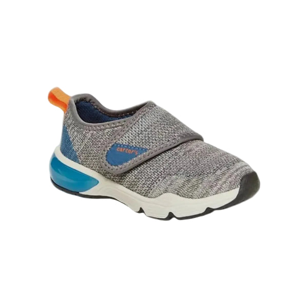 Boys' Grey Athletic Velcro Sneaker