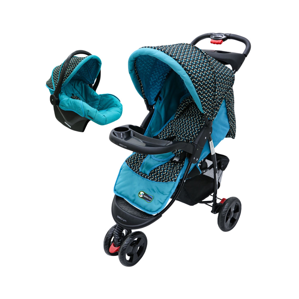Nubebé 3-Wheel Travel System Stroller & Car Seat - Teal
