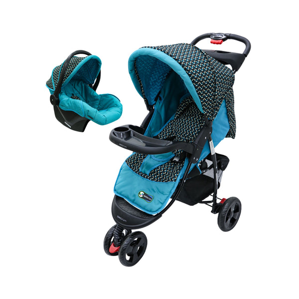 Nubebé 3-Wheel Travel System Stroller & Car Seat - Teal