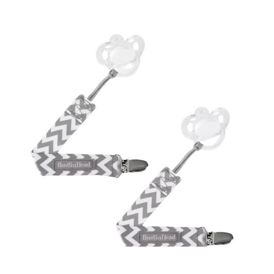 infantino® sujetachupetes silicona all-in-one – blanco y negro minimalista