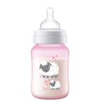 Biberón Anticólicos Philips Avent de 9oz / 260ml Diseño Ovejitas Rosa (1m+) - Image 2