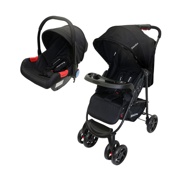 Nubebé 3-Wheel Travel System Stroller & Car Seat - Black