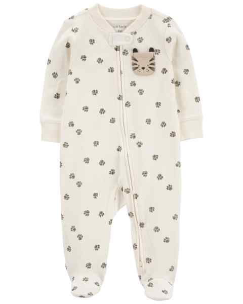 Baby Boy Sleep & Play Ivory Paw Print