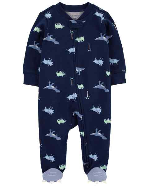 Baby Boy Sleep & Play Navy Dino Print