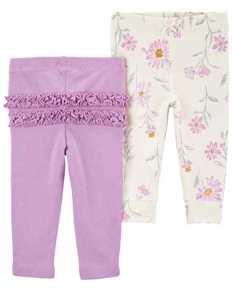 Baby Girl 2Pk Pant Purple & Floral