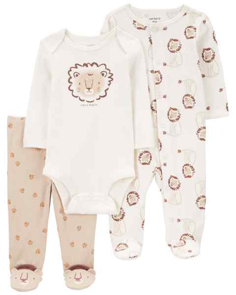 Baby Boy Multi-Piece Set Ivory Lion Print