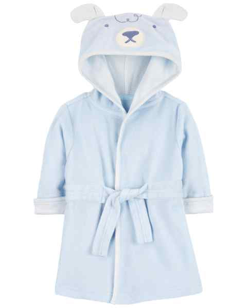 Baby Boy Robe Blue Dog Hood