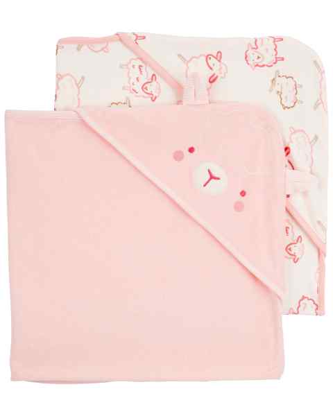 Baby Girl Towel Pink & Ivory Sheep Face