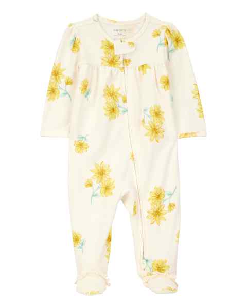 Baby Girl Sleep & Play Ivory & Yellow Flor