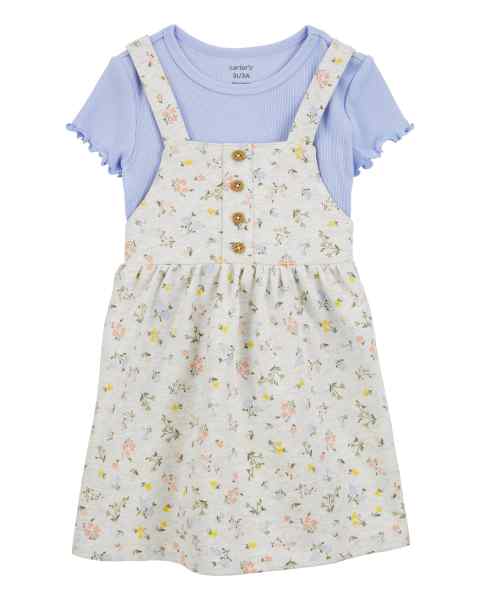 Baby Girl 2-Piece Set 2Fer Set Blue Floral