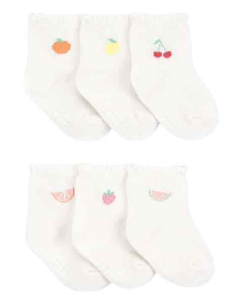 Baby Girl 6-Pack Booties Fruit Icons