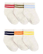 Kid Boy 6-Pack Ankle Sock Cream Hthr Rugby - Image 1