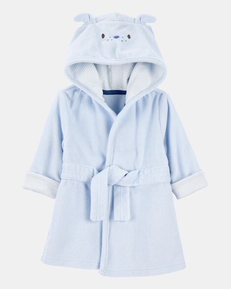 Carter's Animal Face Hooded Terry Bathrobe - Blue
