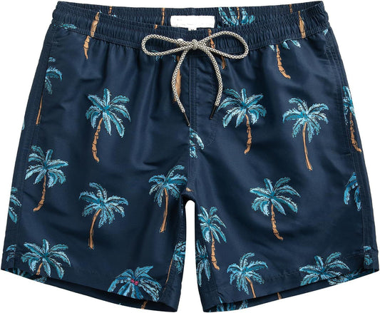 Navy Palm Tree Swim Shorts