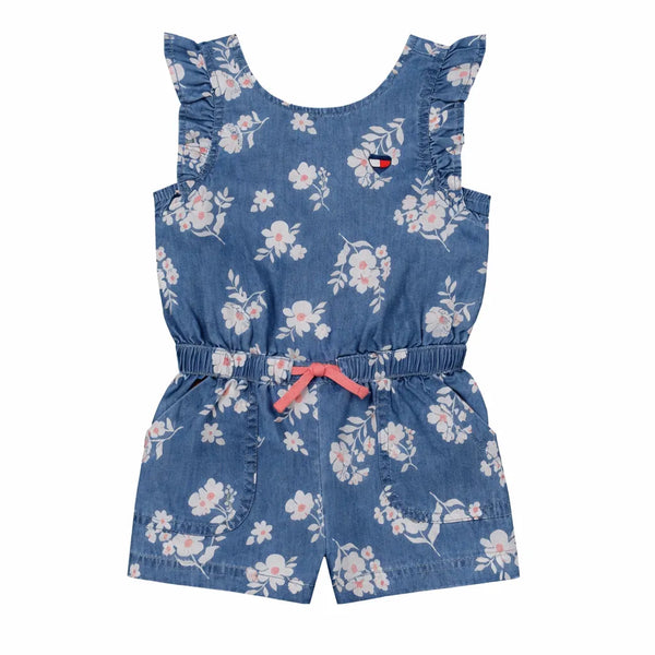 Denim Floral Romper