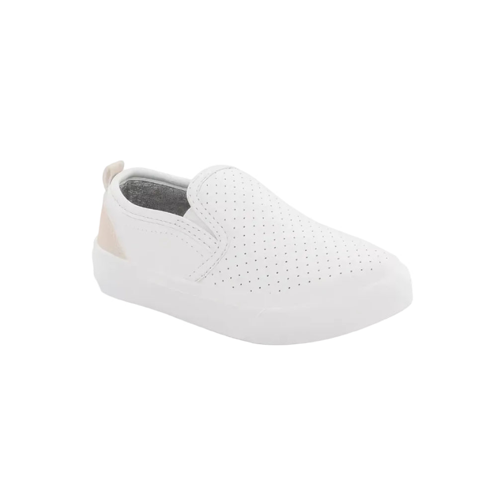 Boys' Cream Perforated Gum-Sole Sneaker