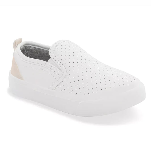 Boys' White Perforated Slip-On Sneaker - ColorPlay