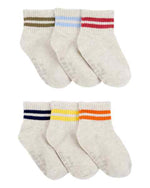 Kid Boy 6-Pack Ankle Sock Cream Hthr Rugby - Image 2