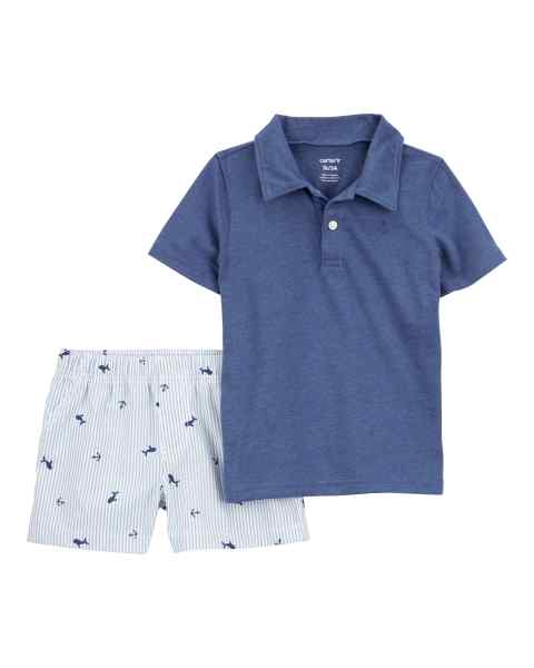 Baby Boy Set Navy Polo Set