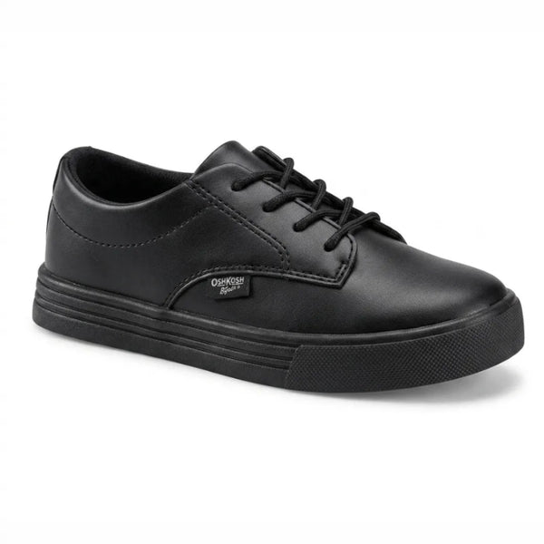 Boys' Black Lace-Up School Sneaker