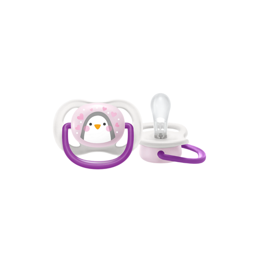 avent® chupete ultra air pingüino morado