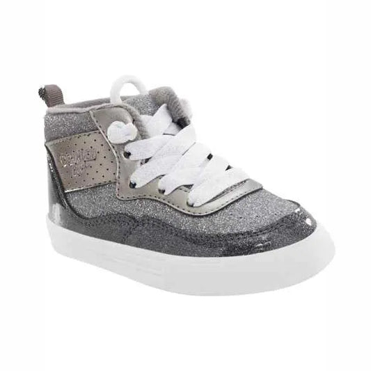 Boys' Grey Textured High-Top Sneaker - ColorPlay