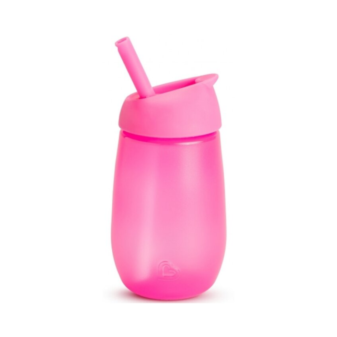 munchkin® - 10 oz simple clean straw cup rosado