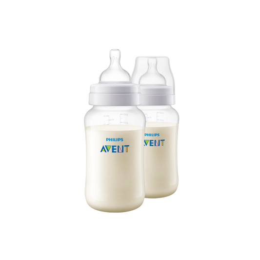 avent® set de 2 biberones classic transparente 9 oz