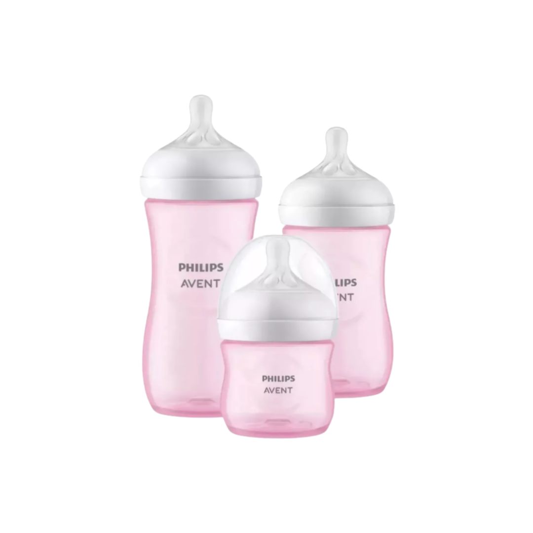avent® set biberones natural rosado