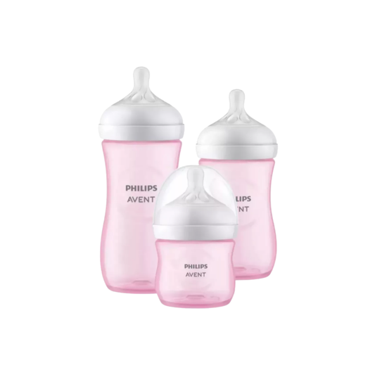 avent® set biberones natural rosado