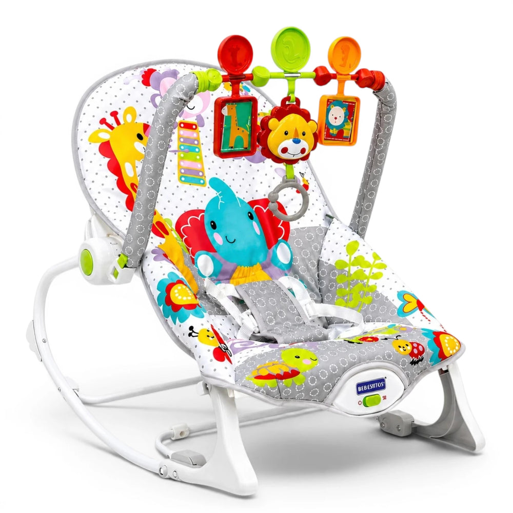Bebesitos Baby Rocker Elephant Party Gray