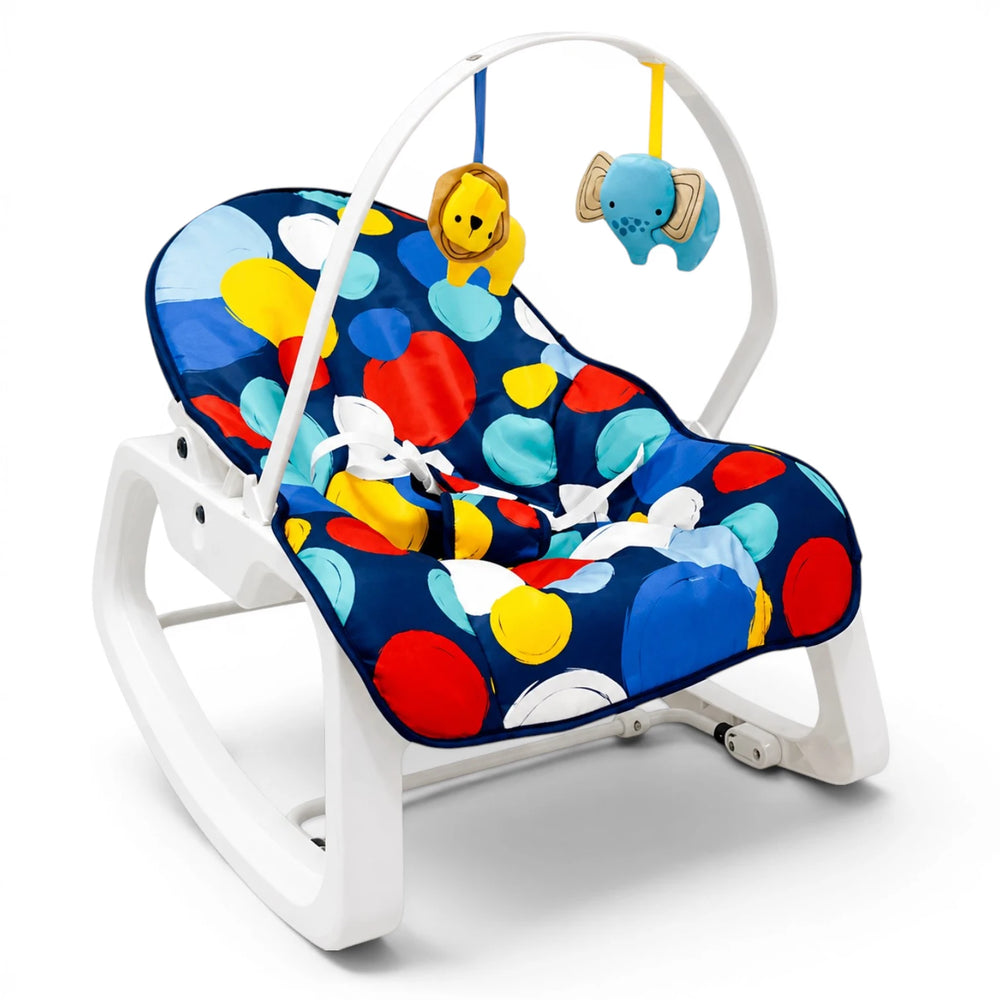Bebesitos Baby Bouncer Premium - Polka Dots Navy