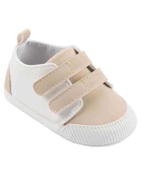 Sneakers Canvas Velcro Tan — Bebé