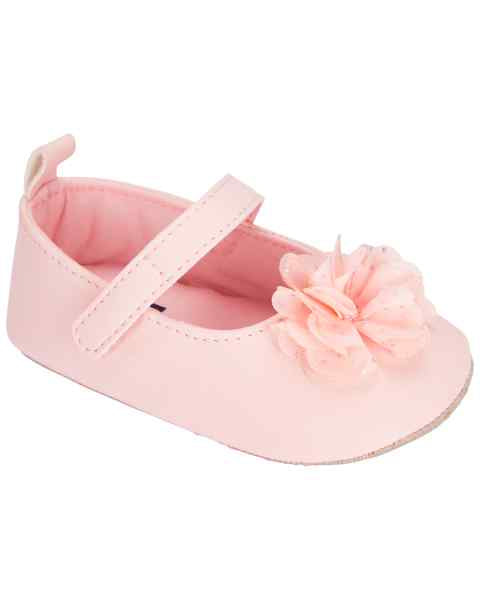 Mary Jane Pink Chiffon Flower — Bebé
