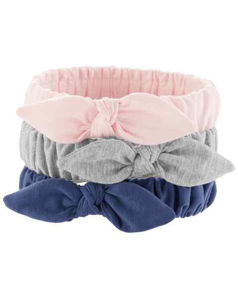 Diademas 3-Pack Solid Bow — Niña