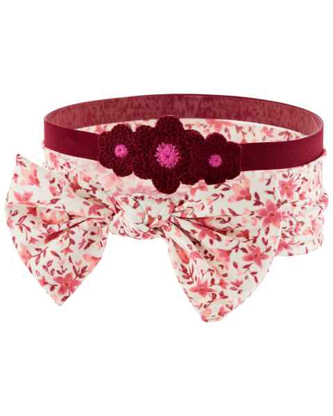 Diadema Floral Burgundy Maxi Bow — Niña