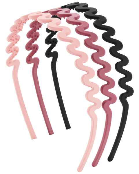 Diademas 6-Pack Wave Plastic — Niña