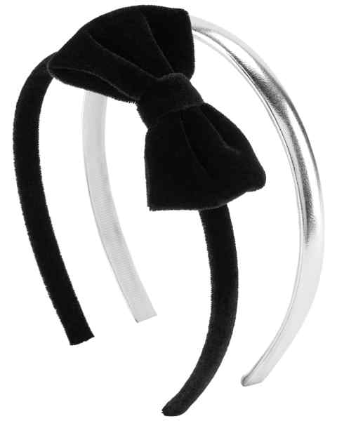 Carter's Girls Headband 2-Pack Velvet Bow & Metallic