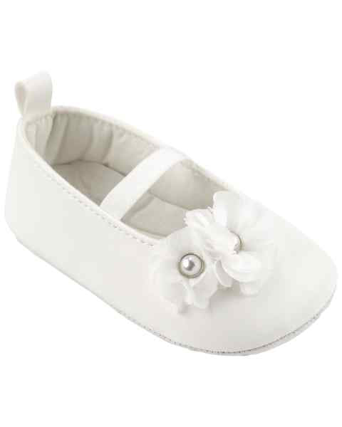 Carter's Baby Girl Mary Jane Crib Shoes Chiffon Flower