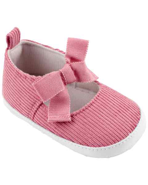 Carter's Baby Girl Corduroy Mary Jane Crib Shoes Bow