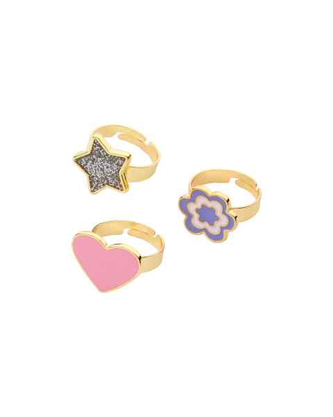 Carter's Girls Adjustable Ring 3-Pack Star Flower & Heart