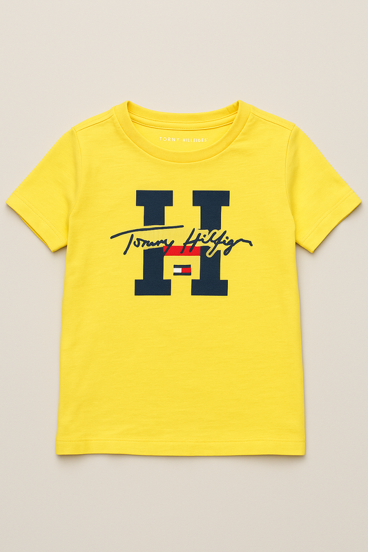 White T-Shirt Tommy H Logo